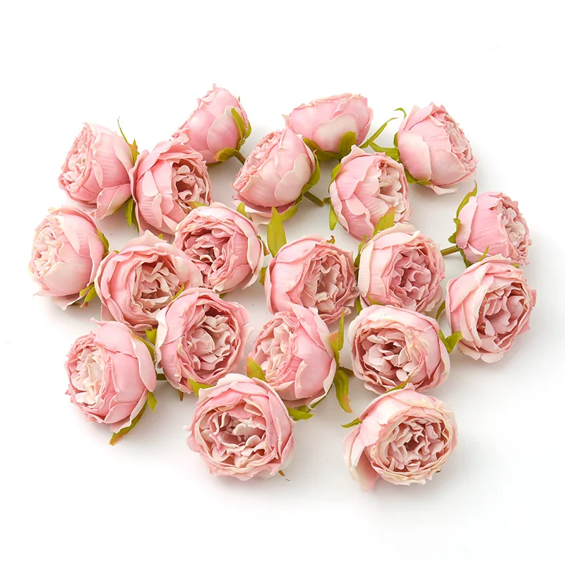 10pcs 5cm Oil painting vintage Rose Artificial Silk Flower Heads Wedding Decoration DIY Wreath Scrapbooking Craft Fake Flowers