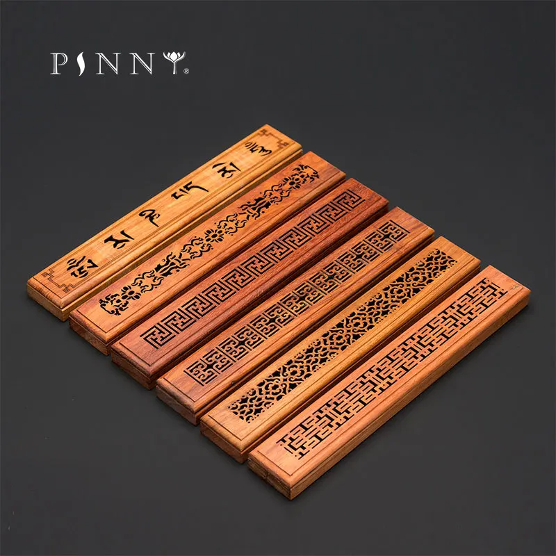 

PINNY Wooden Incense Burners Vietnamese Rosewood Stick Censer With Gift Box Wooden Tube Home Decoration Buddha Incense Holder