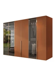 Customized wardrobe glass door open walk-in cloakroom luxury furniture