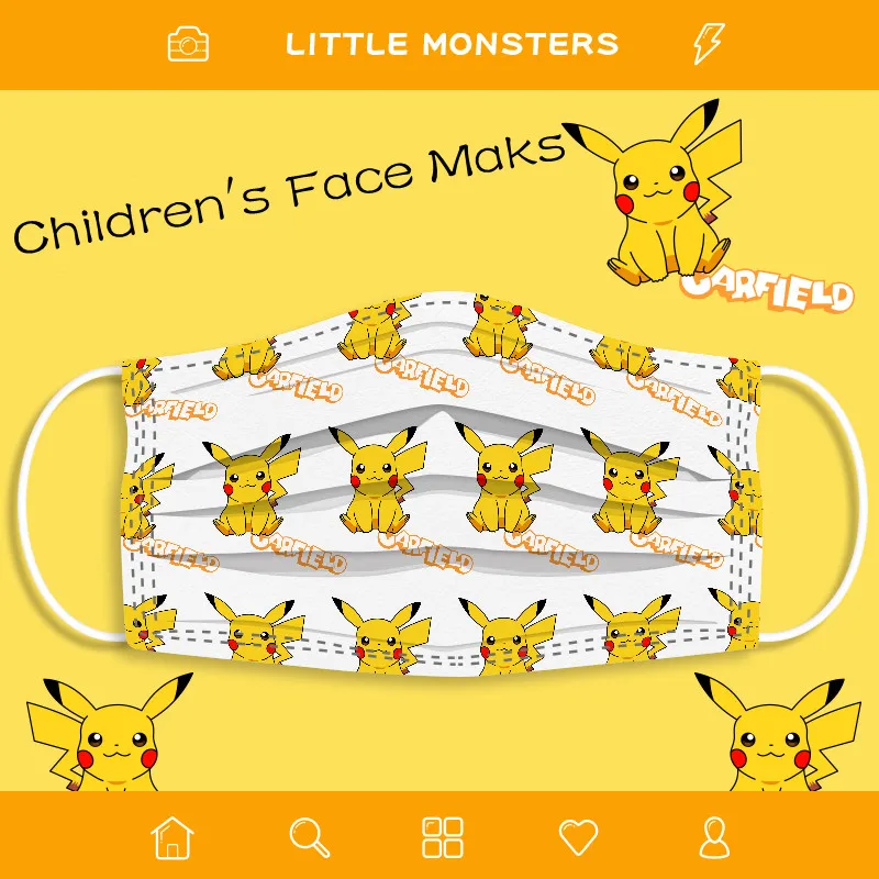 

New 7style 10pcs Pokemon Children's Face Maks Disposable Protective Face Filter Pikachu Anti-Dust Mask for kid New Year Gifts