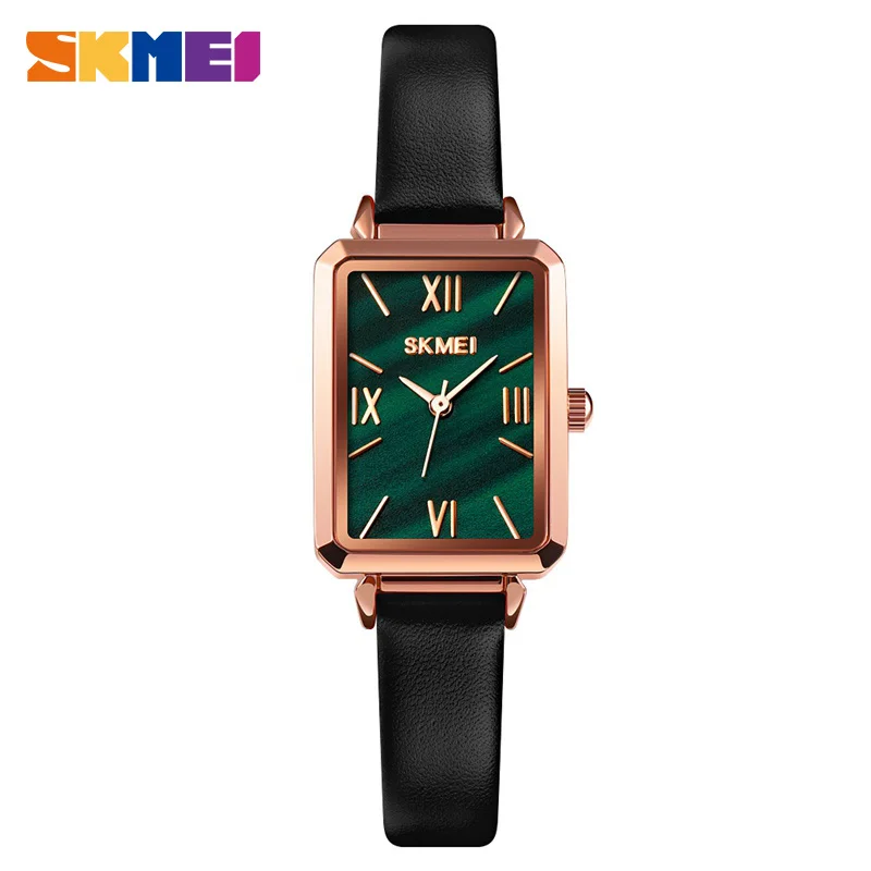 SKMEI Ladies Watches Fashion Textures Dial Quartz Women Watches Small Simple Style Leather Strap Girls Watch reloj mujer 1706