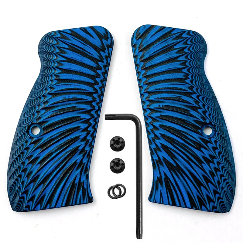 Imagem -03 - Punhos Personalizados para Apertos de Arma Textura Sunburst Parafusos Incluídos G10 Cz75 Compacto cz P01p100c100t100pcrcz 75 d Apertos Par