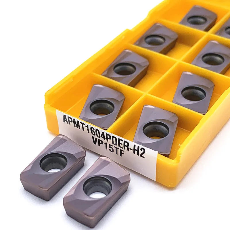 Imagem -05 - Carbide End Milling Tool Cnc Milling Insert Turning Insert Apmt1604 m2 Vp15tf Apmt1604 h2 Vp15tf Apmt1135 Apmt1604pder