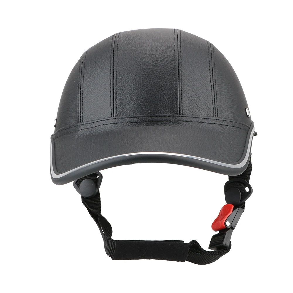 LEEPEE-Sombrero duro de seguridad para motocicleta, gorra de media cara, casco de béisbol, Estilo Vintage, para Cafe Racer, Chopper, Scooter