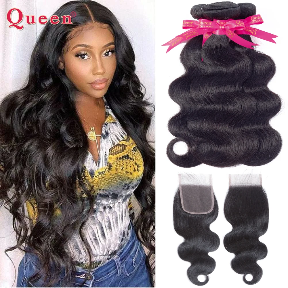 

Brazilian Body Wave Bundles With Closure Brazilian Hair Body Wave 3 Bundles With Closure Remy Hair Bundles With Closure Queen