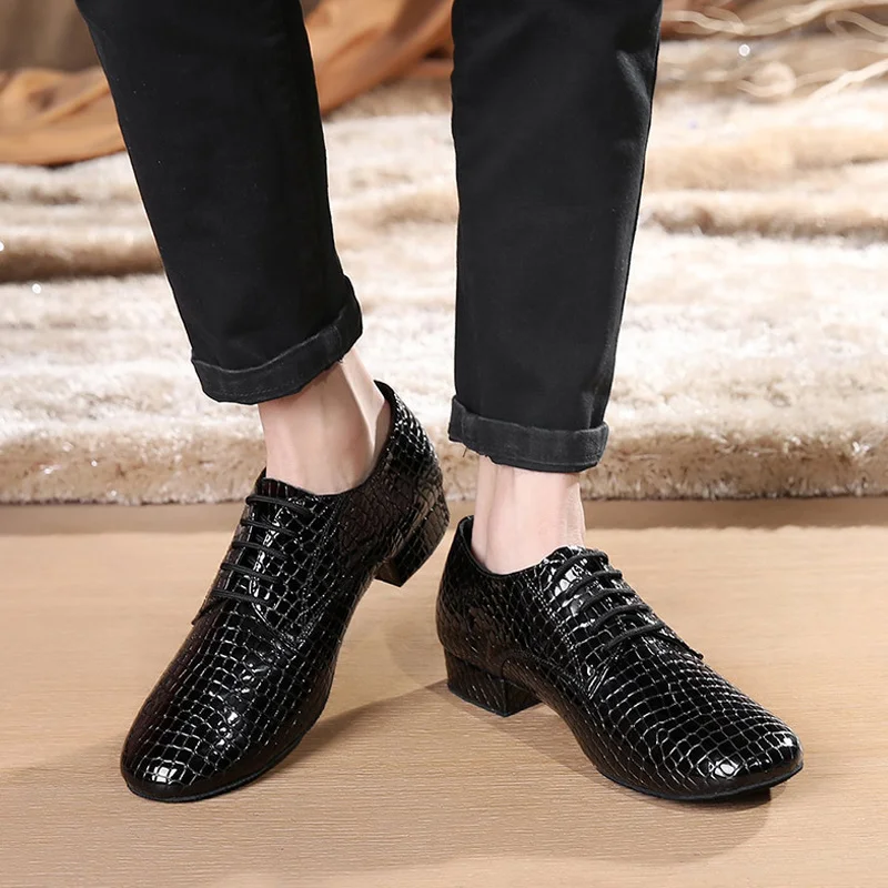 Men Professional Genuine Leather Ballroom Latin Modern Dance Shoes New Prom Party Jazz Tango Samba Dance Salsa Shoes 39-46