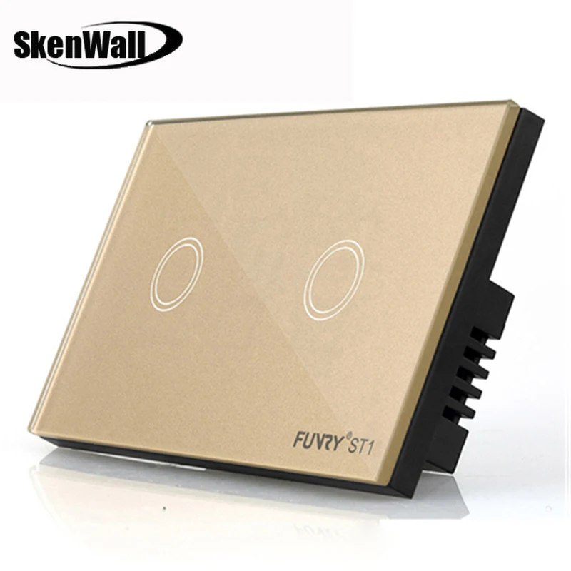 

Wall Light Switch Black Touch Switch Luxury Crystal Glass Panel Led Light Switch 110-240V 120*73*34mm 1/2/3Gang US Standard