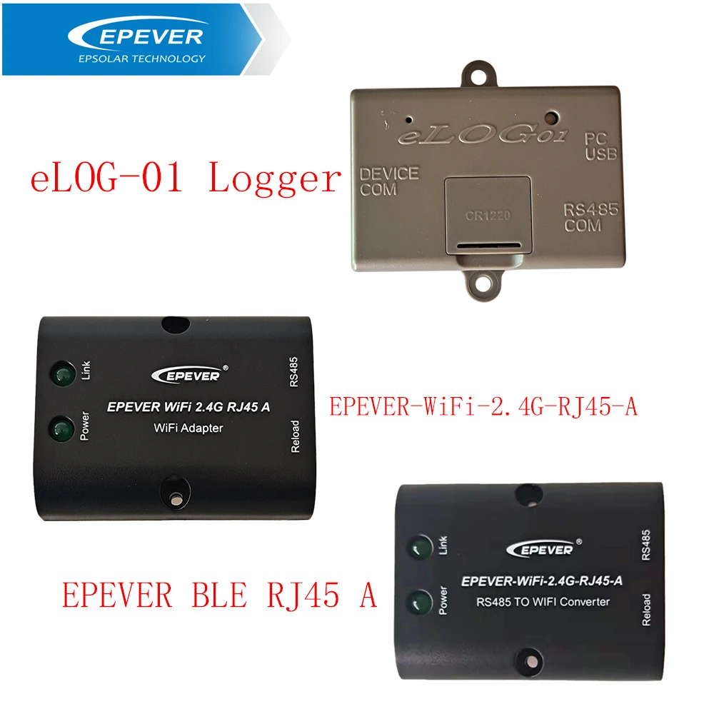 EPEVER-WiFi-2.4G-RJ45-A BLE RJ45 A  elog01 record solar system working data matched with solar controller connect