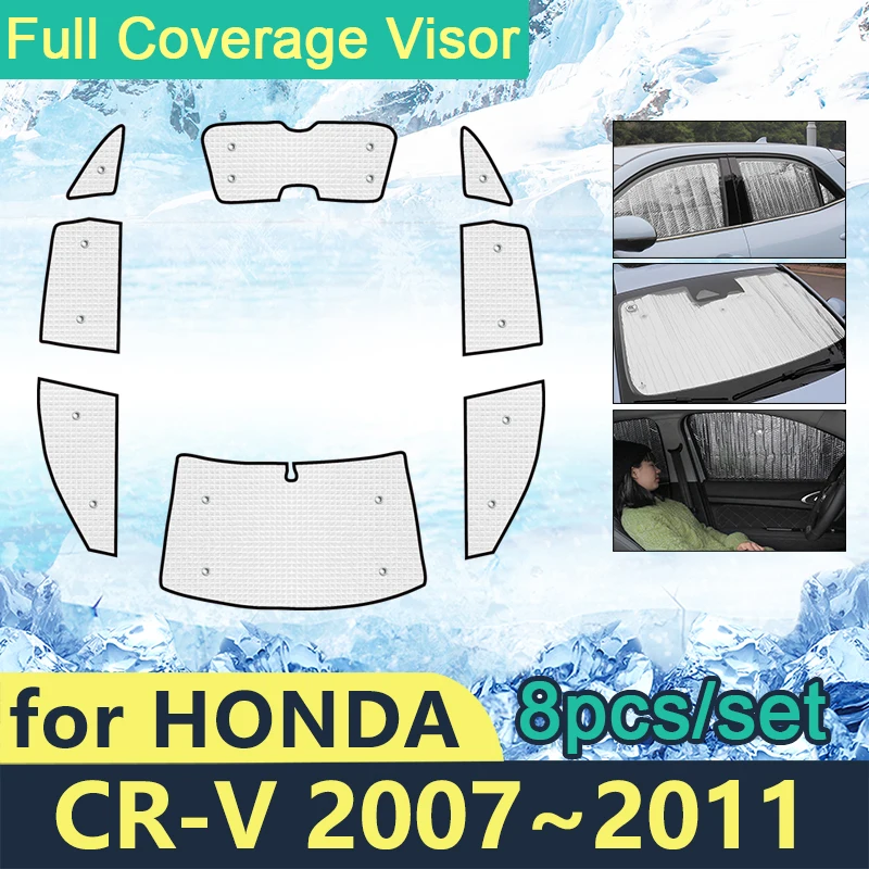 

Full Cover Sunshades For Honda CR-V CRV 2007~2011 Car Sun Protection Windshields Side Window Visor Shaby Accessories 2008 2009