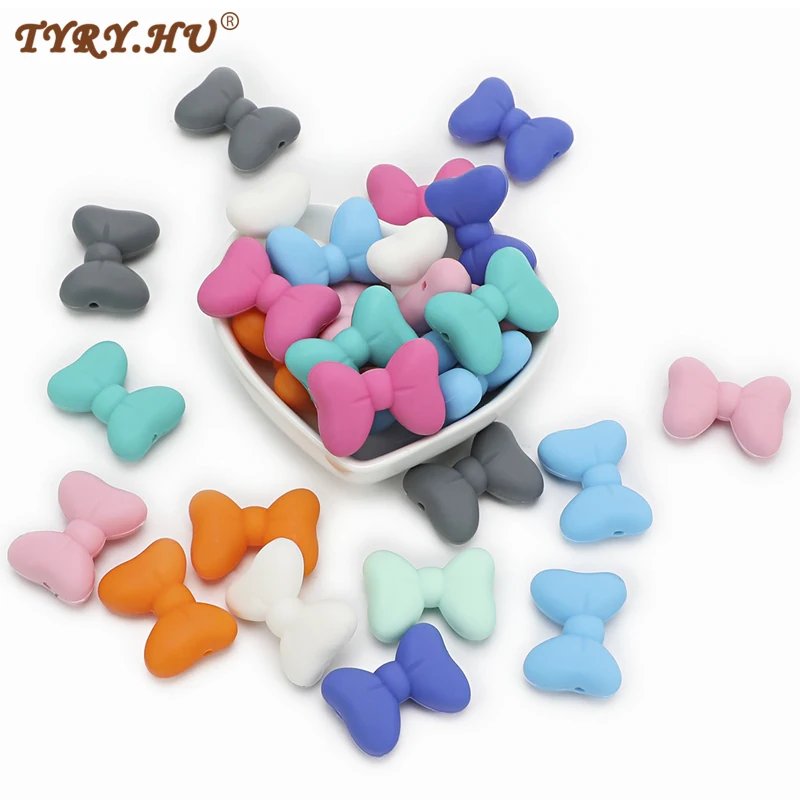 TYRY.HU 5pcs Silicone Teething Beads Little Baby Teether Soothe Chain Teething Necklace Accessories Bpa Free 28*21MM