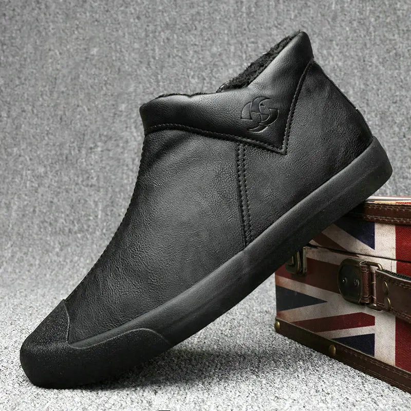 Winter Outdoor Waterproof Warm Sneakers Non-slip Rubber Fashion Low Male snow winter boots plush Men\'s Casual Shoes A21-7777