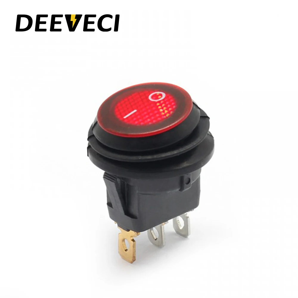 Kcd1 5a vermelho verde ip67 mini lâmpada redonda led 3 pinos liga desliga pc interruptor rocker pequeno