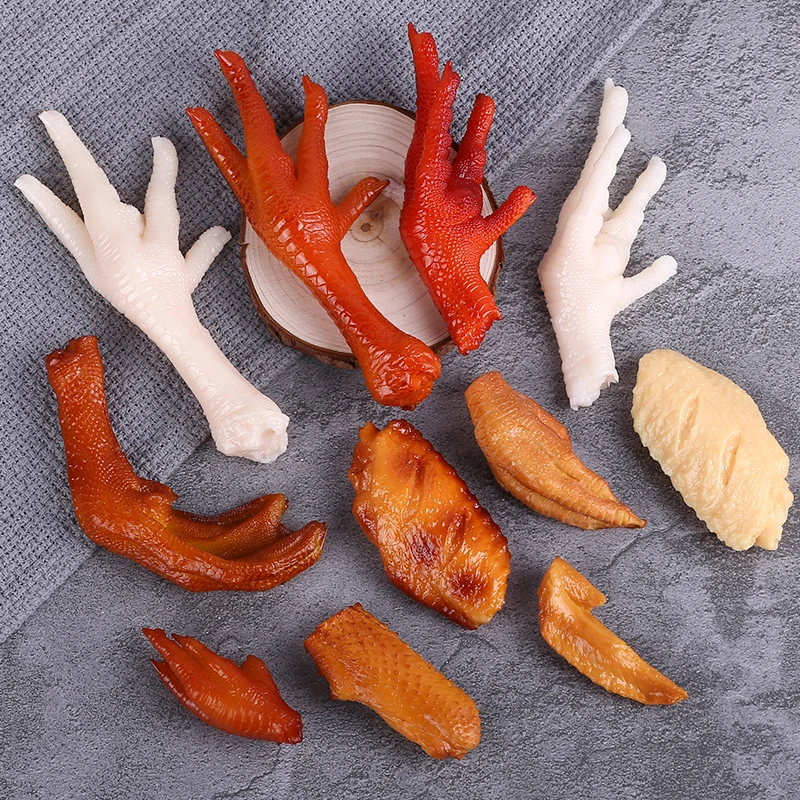 Home Crafts Simulation Food Model Hotel Restaurant Shop Store Decoration Fake Chicken Drumsticks Wings Nugget Claw Feet Props 