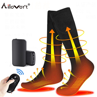 Winter Remote Control Rechargeable Electric Heated Socks Man Woman With Elastic Feet Warmer Ski Socks For Ski Outdoor Sports