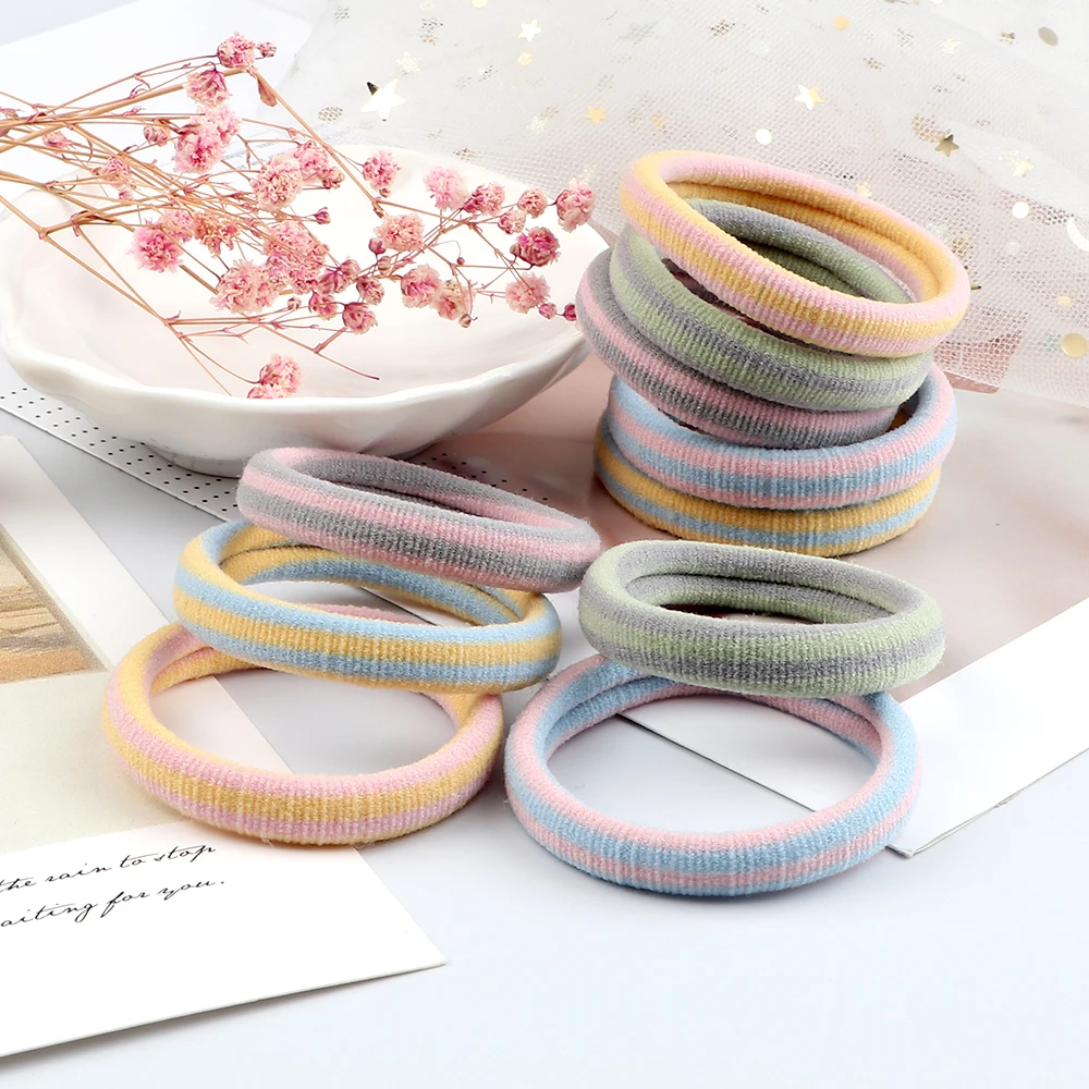 5Pcs Korean Colorful Hair Elastic Band Accessories For Women Girls High Quality Hair Ties Gum Ponytail Holder Hair Styling Tools