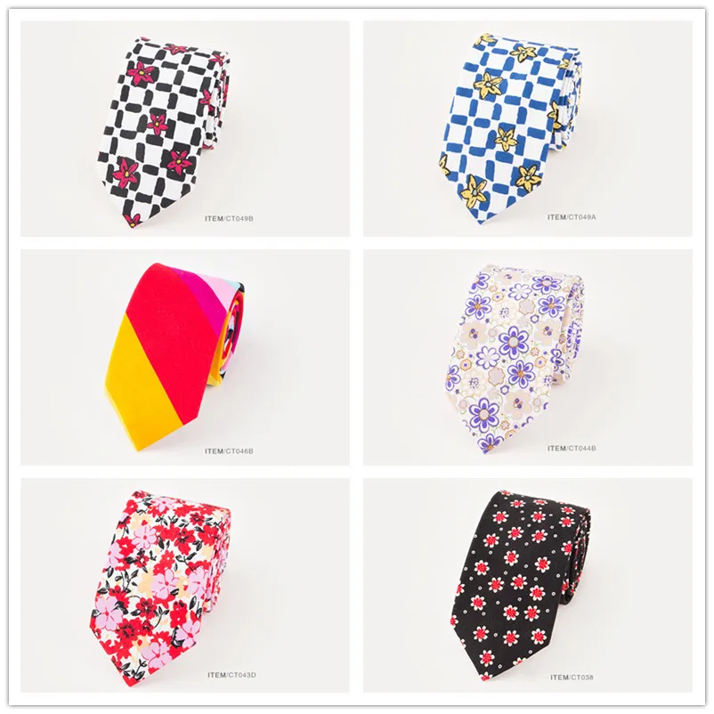 GUSLESON Brand New Mens Cotton Hanky Tie  Classic Floral Paisley Printing for Mens Business Wedding Party Formal Neck Tie