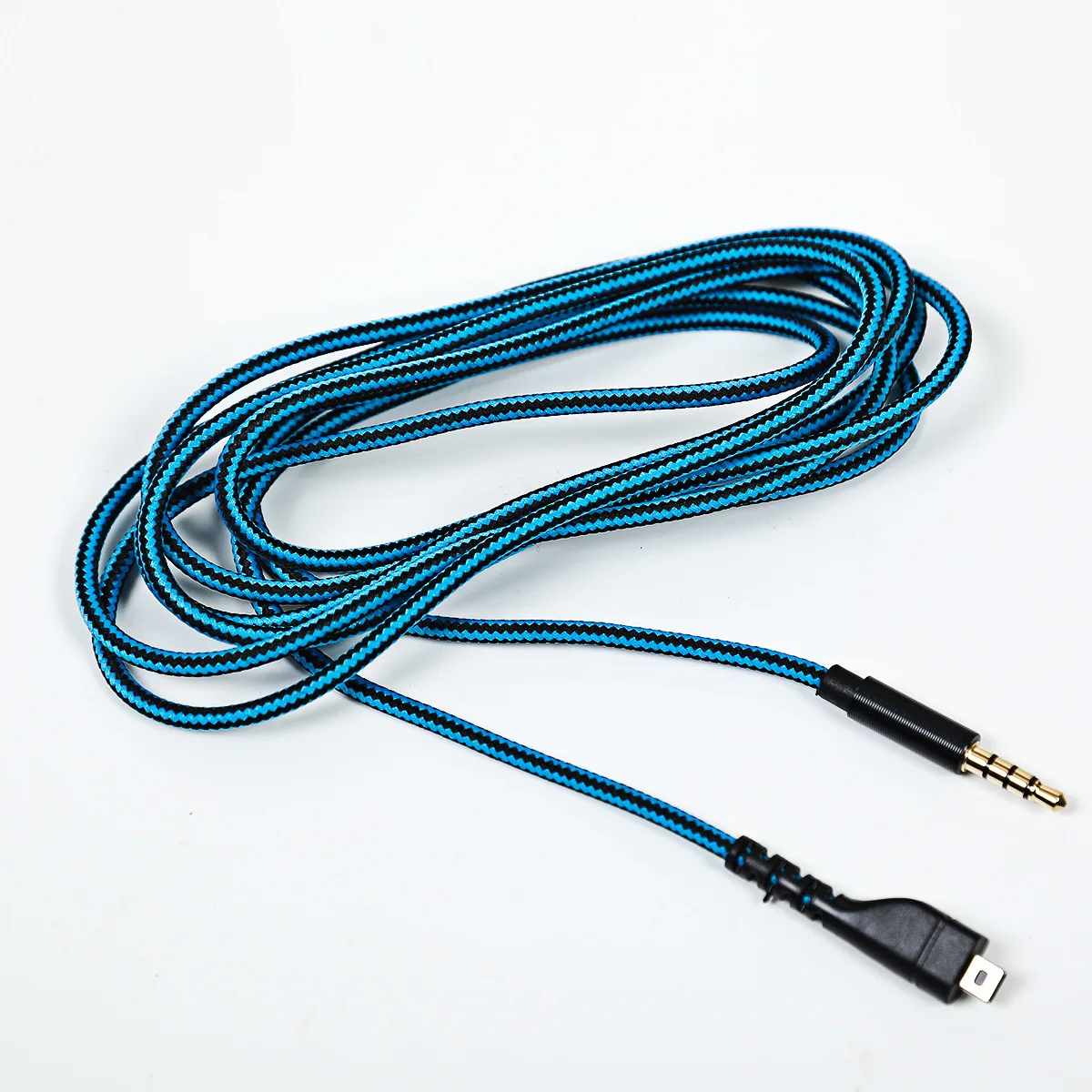 

2M Headphone Cable for Arctis 3 5 7 Steelseries Game Earphone Cable Black and Blue Striped Audio Cable