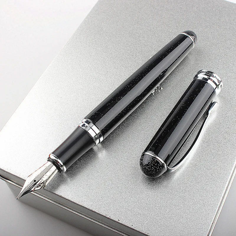 Jinhao x750万年筆ギフトセット高級ビジネスメタルステンレススチールカラークリップミディアムペン先オフィス署名学校