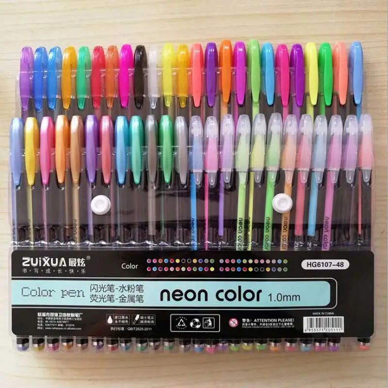 

12/24/36/48 Colors/set Highlighter Glitter Gel Pen for Journals Drawing Doodling Painting Colored Art Markers