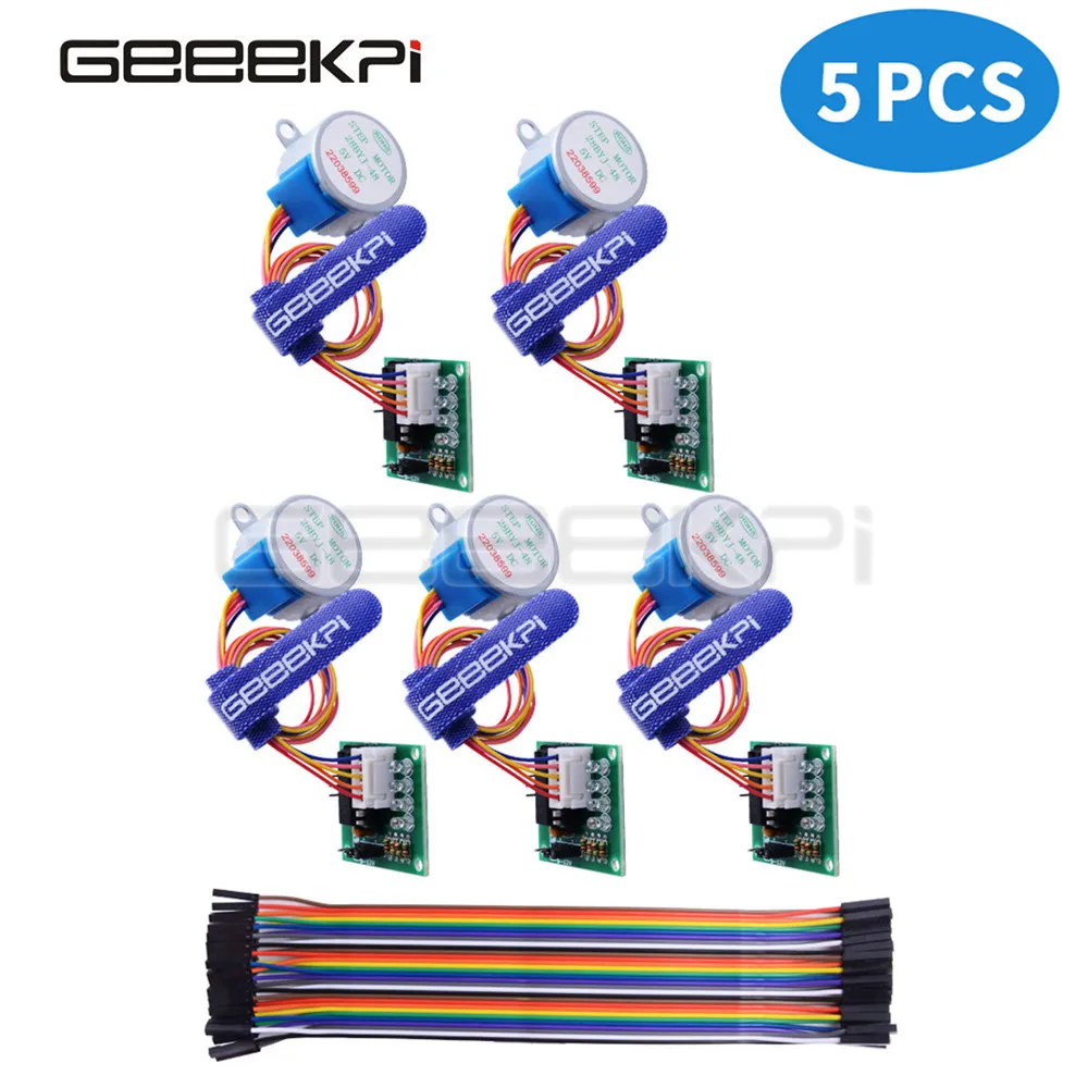 

5pcs ULN2003AN 28BYJ-48 5V Reduction Step Motor Gear Stepper Motor 4 Phase Step Motor for arduino 5pcs Motor +5pcs Board