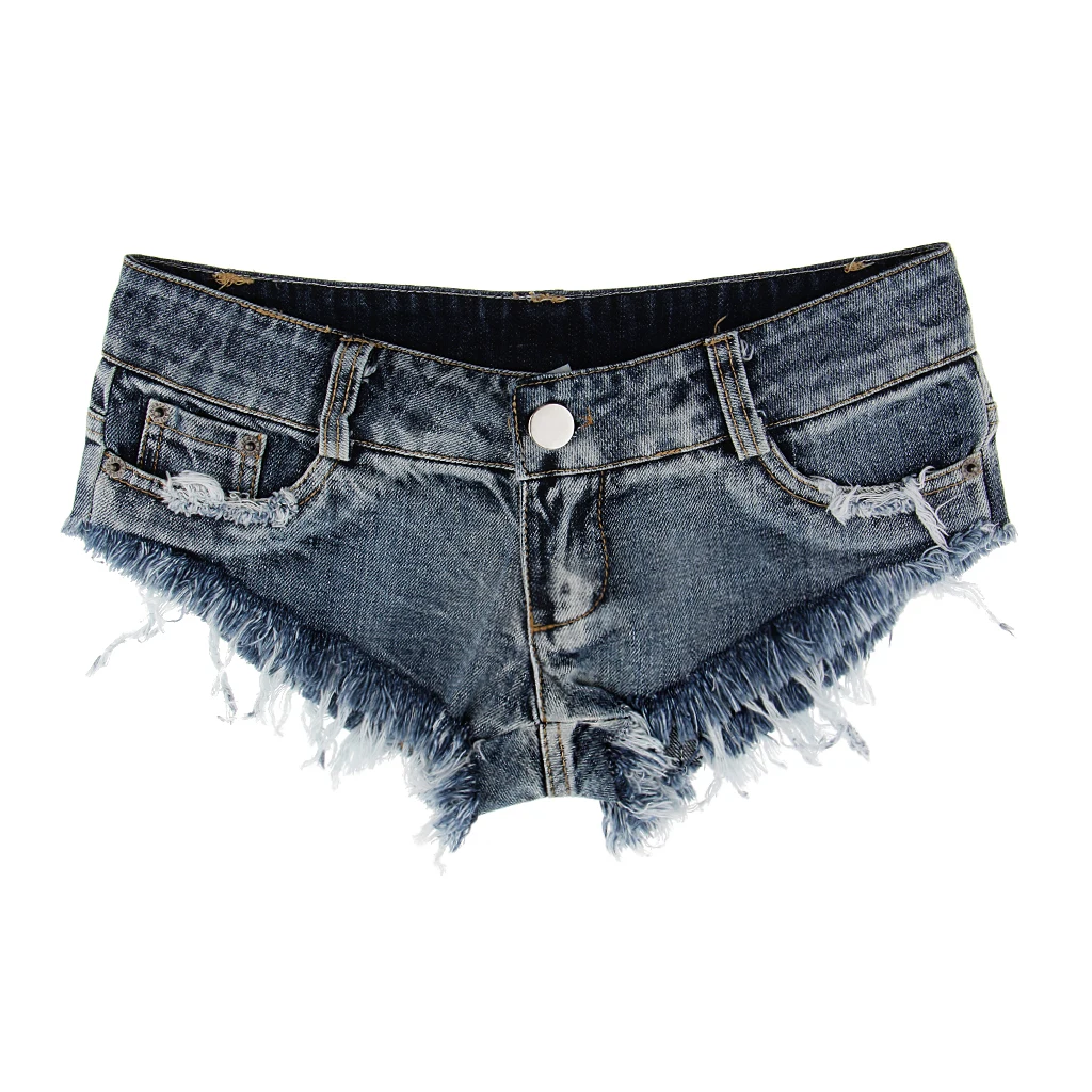 Mini shorts de cintura baixa, jeans para pole dance, tanga, shorts de bar, micro esportes, jeans, praia, casual, feminino