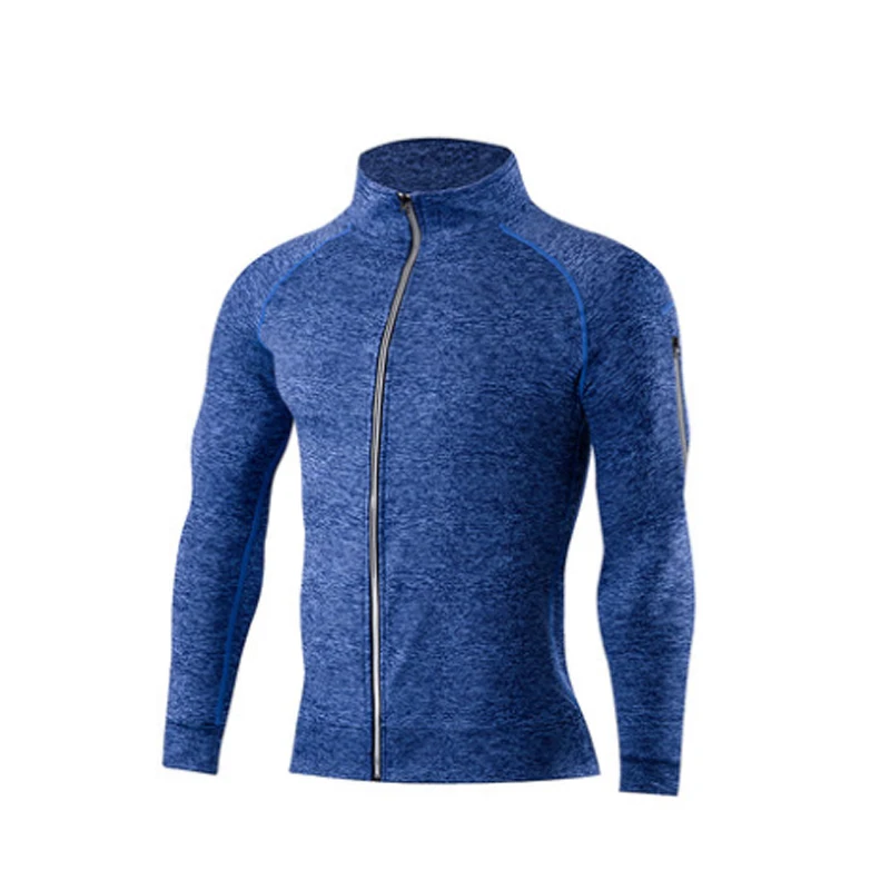 Jaqueta de treino de corrida masculina, casaco de treinamento com zíper, roupas esportivas, manga comprida, moletom de corrida, roupas de ginástica, equipamentos de fitness