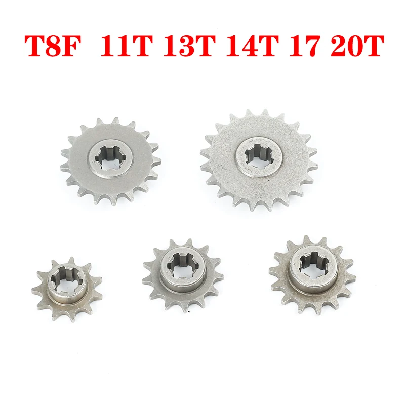 47cc 49cc Minimoto Front Gear Box Sprocket T8F 11T 13T 14T 17T 20T Pinion Sprocket Chain Cog Metal For  ATV Bike Moped Scooter