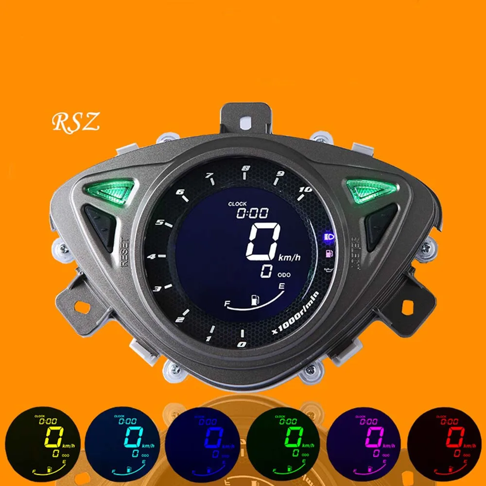 Hot Sell LCD Speedometer Odometer Scooter Motorcycle For Yamaha 100RSZ7 Universal Speedometer Motorcycle 7 Color Backlight