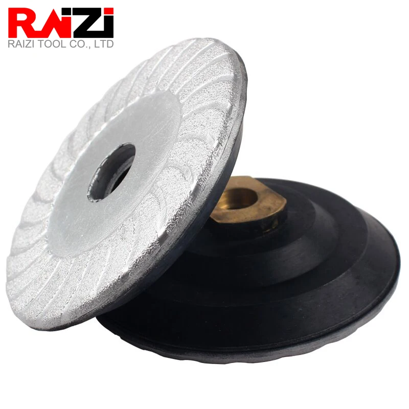 

Raizi 4 inch Vacuum Brazed Diamond Grinding Wheel with Adapter for Granite Marble Quartz M14 Abrasive Stone Grinding Tool/Disc