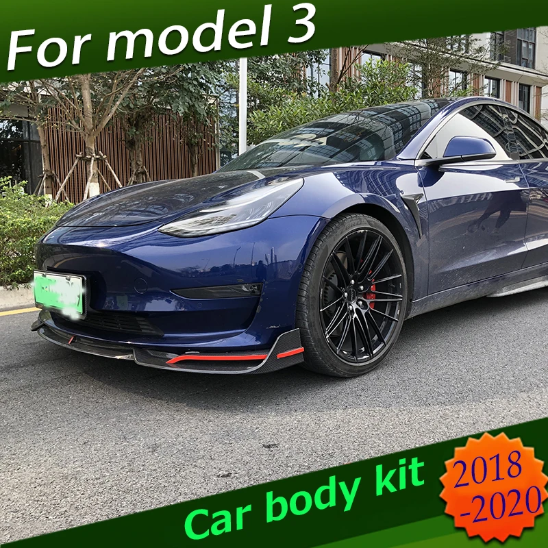 

Rear And Front Body Kit For Tesla model 3 2018-2020 real carbon fiber style bumper lip side skirt