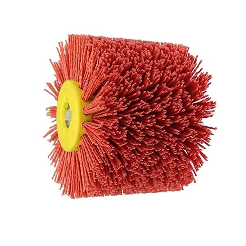 Red Wire Drawing  Wheel Buffing  Abrasive Wire Drum Brushes Deburring Polishing Buffing  For Furniture  Angle Grinder Adapte