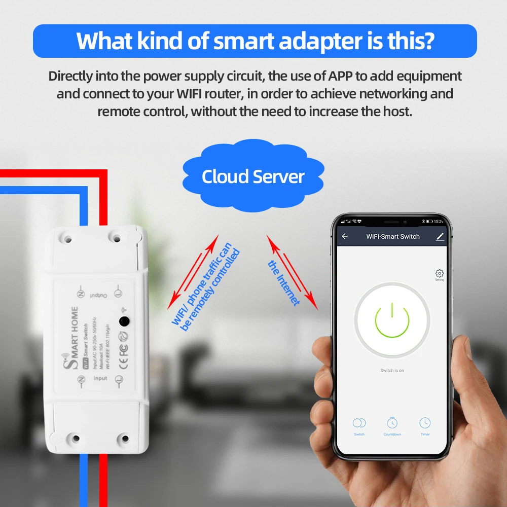 10A Tuya Smart Home House WiFi ZigBee Wireless Remote Switch Breaker Timer LED Light Controller Module Support Alexa Google Home