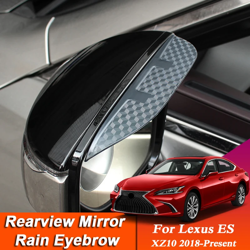 

2pcs Car-styling For Lexus ES XZ10 2018-PresentCarbon Fiber Rearview Mirror Eyebrow Rain Shield Anti-rain Auto Cover Accessories