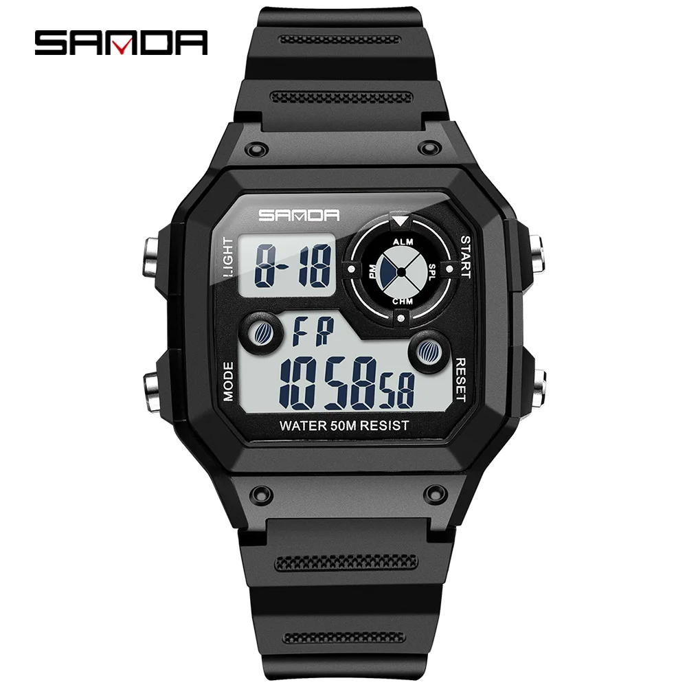 Fashion Sanda Brand Men Sports Watches Chronos Countdown Men\'s Waterproof Led Digital Watch Man Military Clock Relogio Masculino