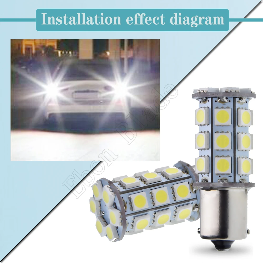 1Pcs 6V 6 Volt 1156 BA15S LED Bulb 27 SMD 5050 P21W Backup Reverse Lamp DRL Turn Signal Light For Classic Car Motorbike 6000K