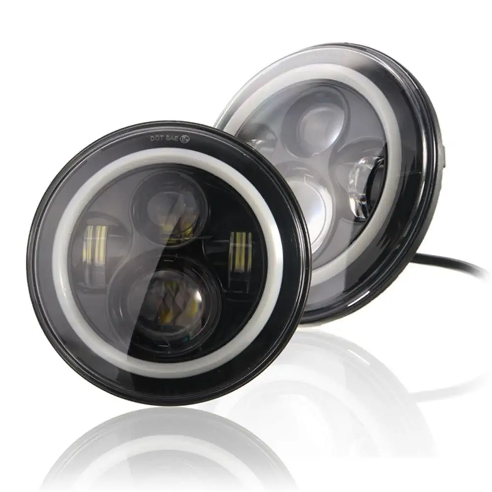 For 2003-2009 Hummer H2 Round 7inch Led Healight With DRL White Halo Ring Fog Lights Refit Car Accessories