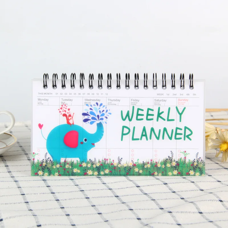 Flamingo Notebook Cartoons Weekly Planner Agenda Monthly Kawaii Libreta Planificador To Do List Semanal Carnet Cahier Notepad