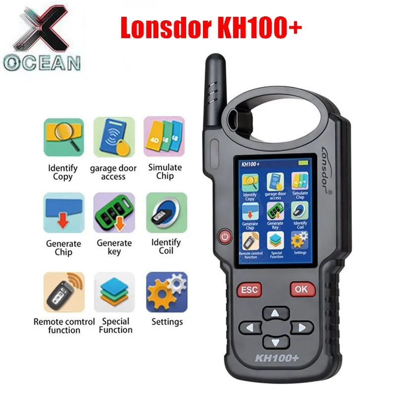 

Lonsdor KH100+ Remote Maker Key Programmer KH100 + Generate Chip/Simulate Chip/Identify Copy/Remote Frequency/Access control key