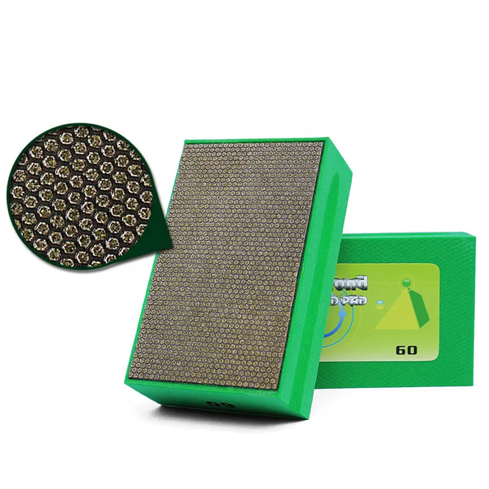 4PCS Diamond Hand Polishing Pad Electroplated Diamond Hand Pad Foam Backed Glass Polishing Grinding Ceramic Tile Abrasive Tool