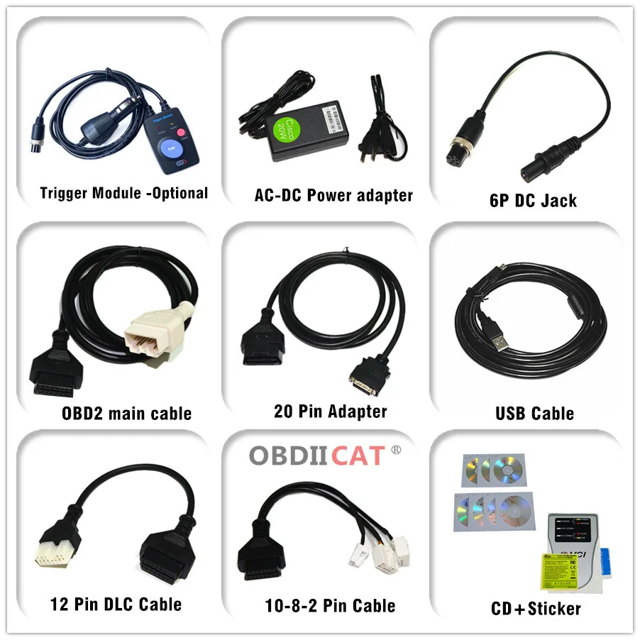 Diagnostic Scanner  OBD2 Car Tool For K---IA Hyu--ndai OBDIICAT US/EU Version GDS VCI with Trigger Module Connector Flight