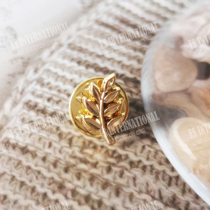 Masonic Lapel Pins Badge Mason Freemason BLM29c  size 0.8*1.3cm Olive branch peace Free stonemason  symbol  ins creative