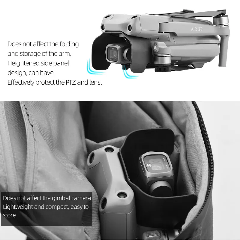 Lens Sun Hood for DJI Air 2S Gimbal Lens Protection Guard Cap Sunshade Anti-glare Cover for DJI Mavic Air 2 Drone Accessory