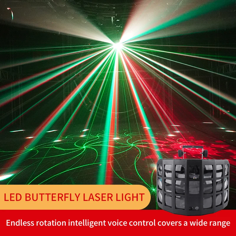 Projecteur Laser de scène à 3 couches, lumière de papillon Led RGB