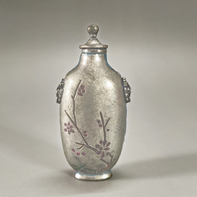 

（Only one）Elaborate Chinese Classical Old-style Collectible home Decoration Miao Silver Plum Blossom Elegant Snuff Bottle