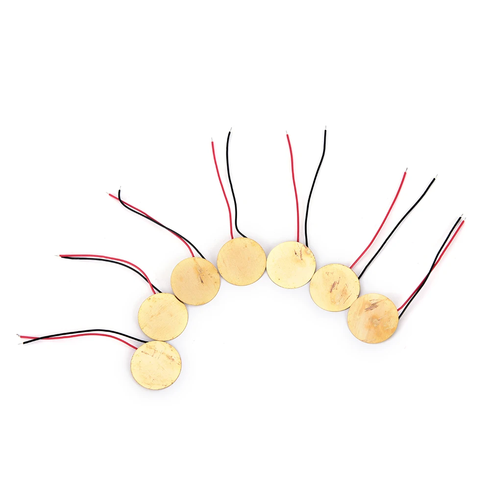 6 Pieces 20mm Piezo Disc Elements With Leads Guitar Amplifiers Contact Pickups Guitar Repair Luthier Tool