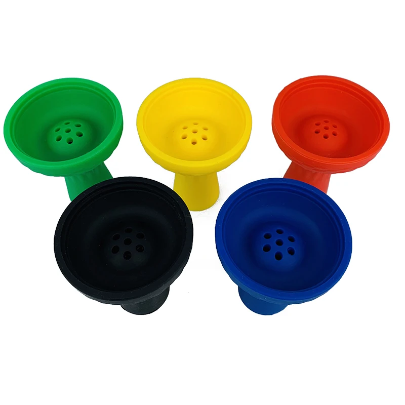 Silicone Hookah Bowl 7 Hole Silicon GEL Hookha Head Multi Flavor Holder Flovour Topper Shisha Container Unbreakable Chicha Cup