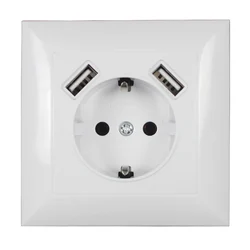 New Wall USB Socket 5V2A EU Standard Power Outlet With Dual Home Usb Plug Charger Power Socket With Usb V8-2