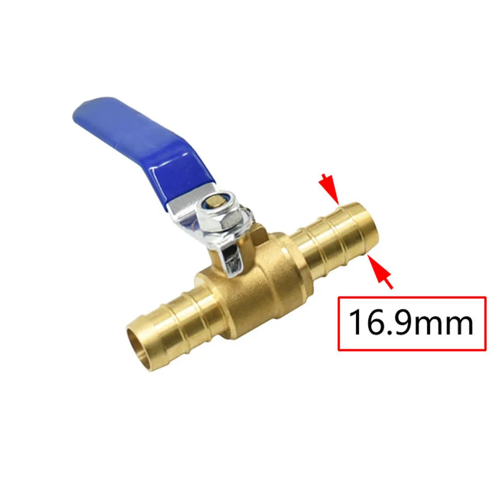 Brass 16mm 19mm Water Tap Hose Connector Metal Ball Valve Barb Air Oil Control Valve Crane Quick Connector 1pcs