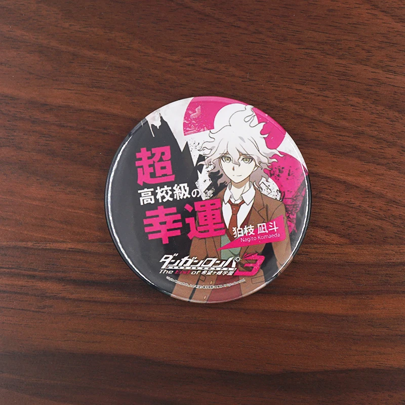 Broche de metal danganronpa 3, broche de metal para jogos, crachá de anime hinata kimono uko munakata kyosuke komaeda mioda mitarai ryota