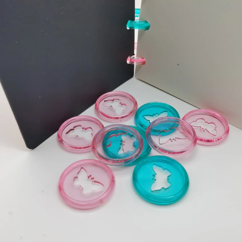 24Pcs/Lot Plastic Binding Rings 28MM Butterfly Loose-leaf Buckle Transparent Buckle Mushroom Hole Notebook Binding Disc